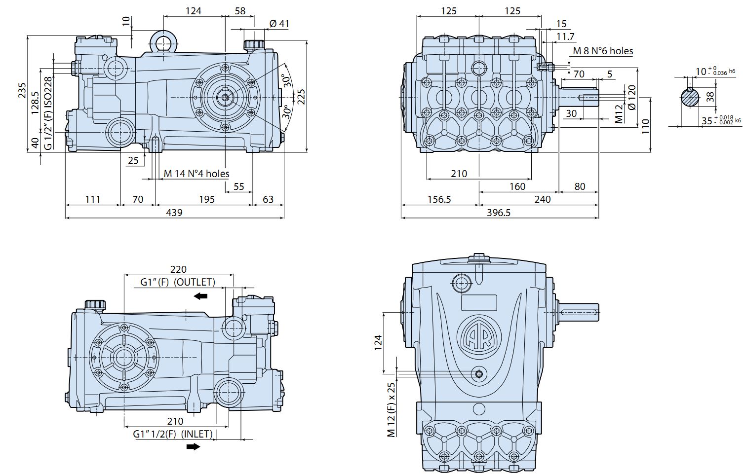 Đầu bơm cao áp cho hệ thống rửa hotline 110kV